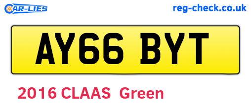 AY66BYT are the vehicle registration plates.