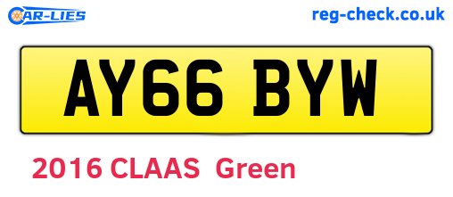 AY66BYW are the vehicle registration plates.