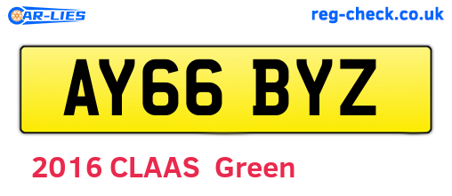 AY66BYZ are the vehicle registration plates.