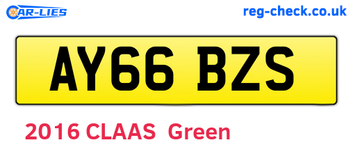 AY66BZS are the vehicle registration plates.