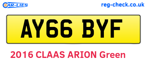 AY66BYF are the vehicle registration plates.
