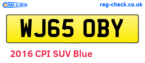 WJ65OBY are the vehicle registration plates.