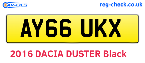 AY66UKX are the vehicle registration plates.