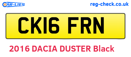 CK16FRN are the vehicle registration plates.