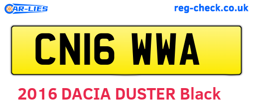CN16WWA are the vehicle registration plates.