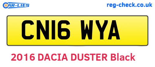 CN16WYA are the vehicle registration plates.