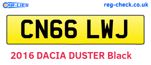CN66LWJ are the vehicle registration plates.