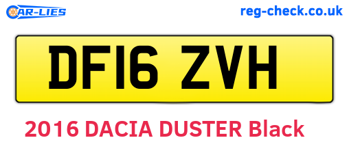 DF16ZVH are the vehicle registration plates.