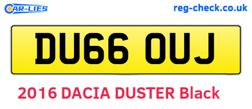 DU66OUJ are the vehicle registration plates.