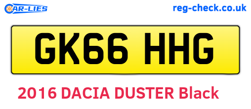 GK66HHG are the vehicle registration plates.