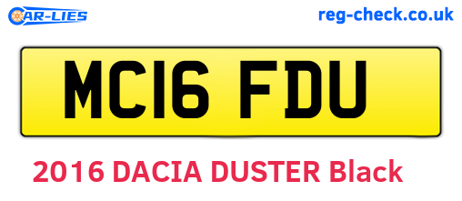 MC16FDU are the vehicle registration plates.