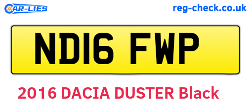 ND16FWP are the vehicle registration plates.
