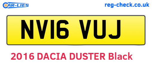 NV16VUJ are the vehicle registration plates.