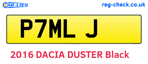 P7MLJ are the vehicle registration plates.