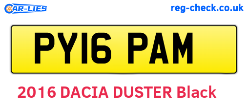 PY16PAM are the vehicle registration plates.
