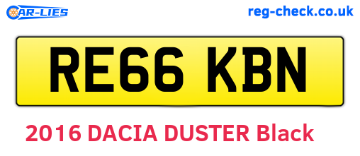RE66KBN are the vehicle registration plates.