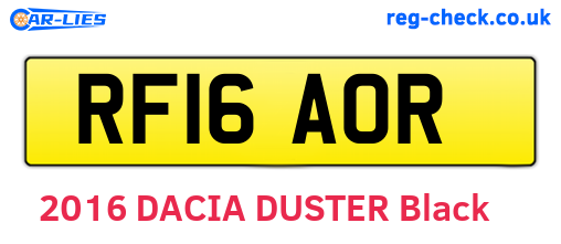 RF16AOR are the vehicle registration plates.