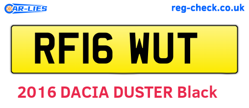 RF16WUT are the vehicle registration plates.