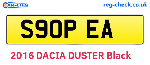 S90PEA are the vehicle registration plates.