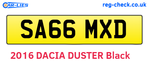 SA66MXD are the vehicle registration plates.