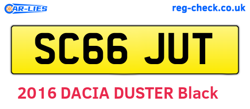 SC66JUT are the vehicle registration plates.