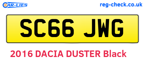 SC66JWG are the vehicle registration plates.