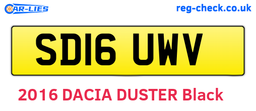 SD16UWV are the vehicle registration plates.