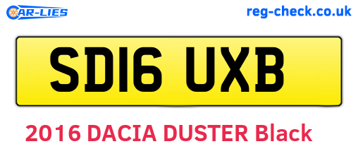 SD16UXB are the vehicle registration plates.