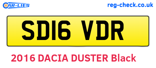 SD16VDR are the vehicle registration plates.