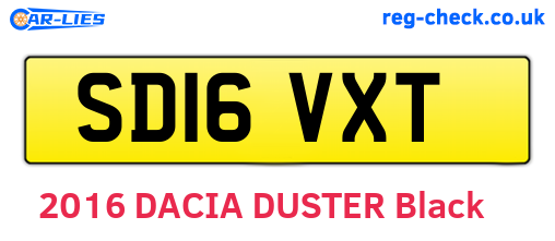 SD16VXT are the vehicle registration plates.