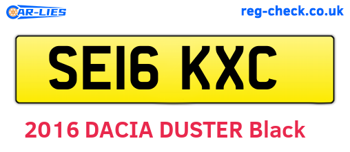 SE16KXC are the vehicle registration plates.