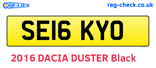 SE16KYO are the vehicle registration plates.