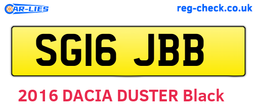 SG16JBB are the vehicle registration plates.