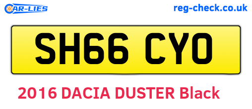 SH66CYO are the vehicle registration plates.