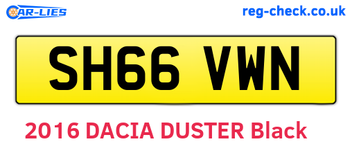 SH66VWN are the vehicle registration plates.