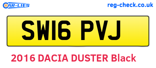 SW16PVJ are the vehicle registration plates.