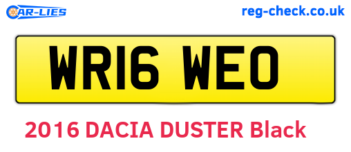 WR16WEO are the vehicle registration plates.
