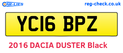 YC16BPZ are the vehicle registration plates.