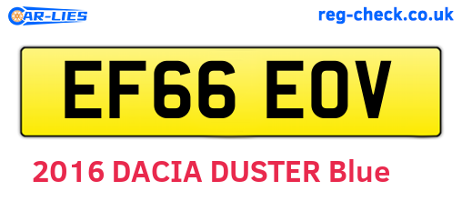 EF66EOV are the vehicle registration plates.