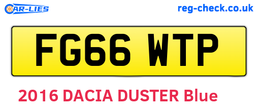 FG66WTP are the vehicle registration plates.