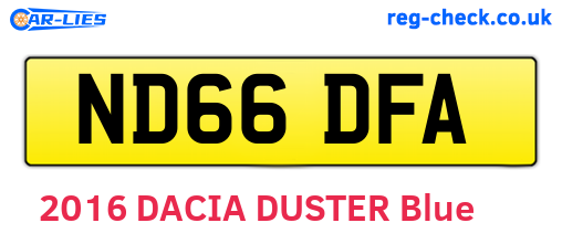 ND66DFA are the vehicle registration plates.