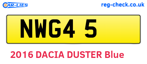 NWG45 are the vehicle registration plates.