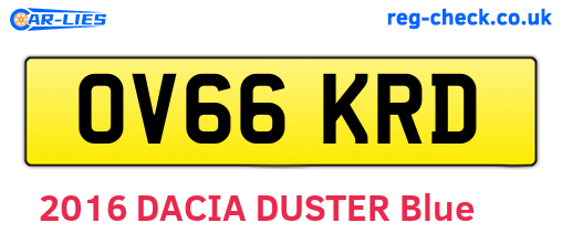 OV66KRD are the vehicle registration plates.