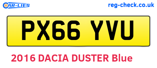 PX66YVU are the vehicle registration plates.