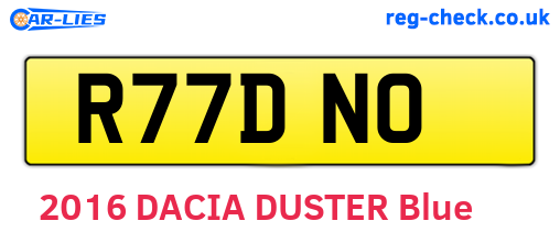 R77DNO are the vehicle registration plates.
