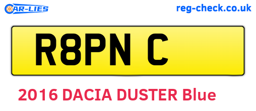 R8PNC are the vehicle registration plates.
