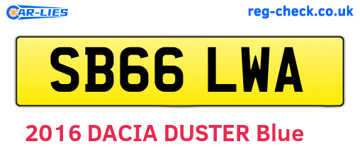 SB66LWA are the vehicle registration plates.