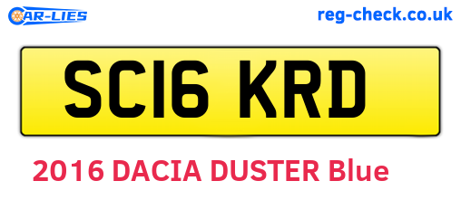 SC16KRD are the vehicle registration plates.