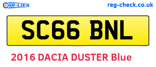 SC66BNL are the vehicle registration plates.