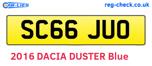 SC66JUO are the vehicle registration plates.